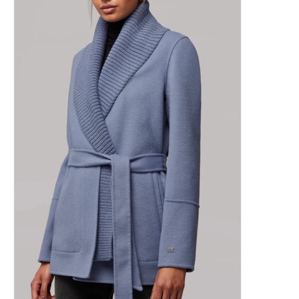 Soia & Kyo Gabby Wool Coat in Periwinkle Steel